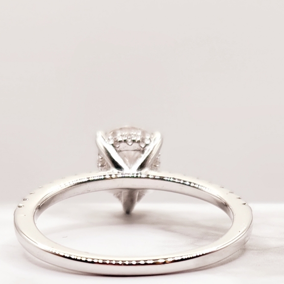 1 carat Pear Shaped Moissanite Band - Picture 7 of 9